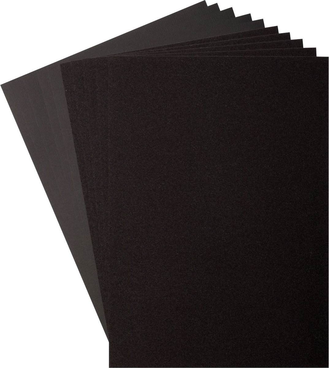 Florence Cardstock en Glitterpapier - A4 - Zwart - Black/Black - 2 x 5 vellen - 216g / 250g