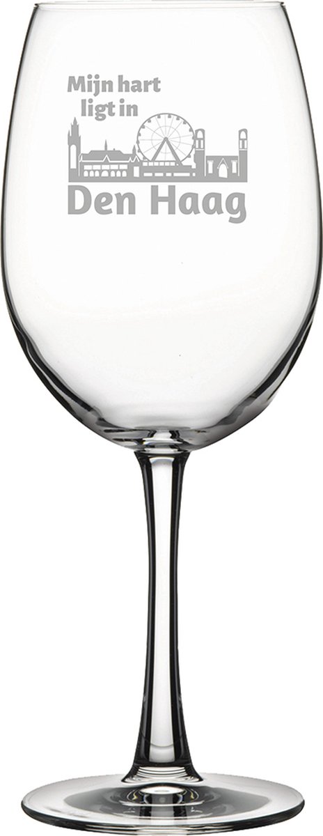 Gegraveerde Rode wijnglas 46cl Den Haag
