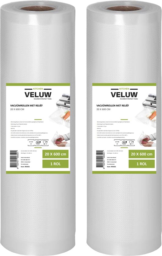 4 rollen vacuümzakken, 30 x 600 cm/rol, voedselzakken, BPA 4 rollen vacuümzakken, 30 x 600 cm/rol, voedselzakken, BPA