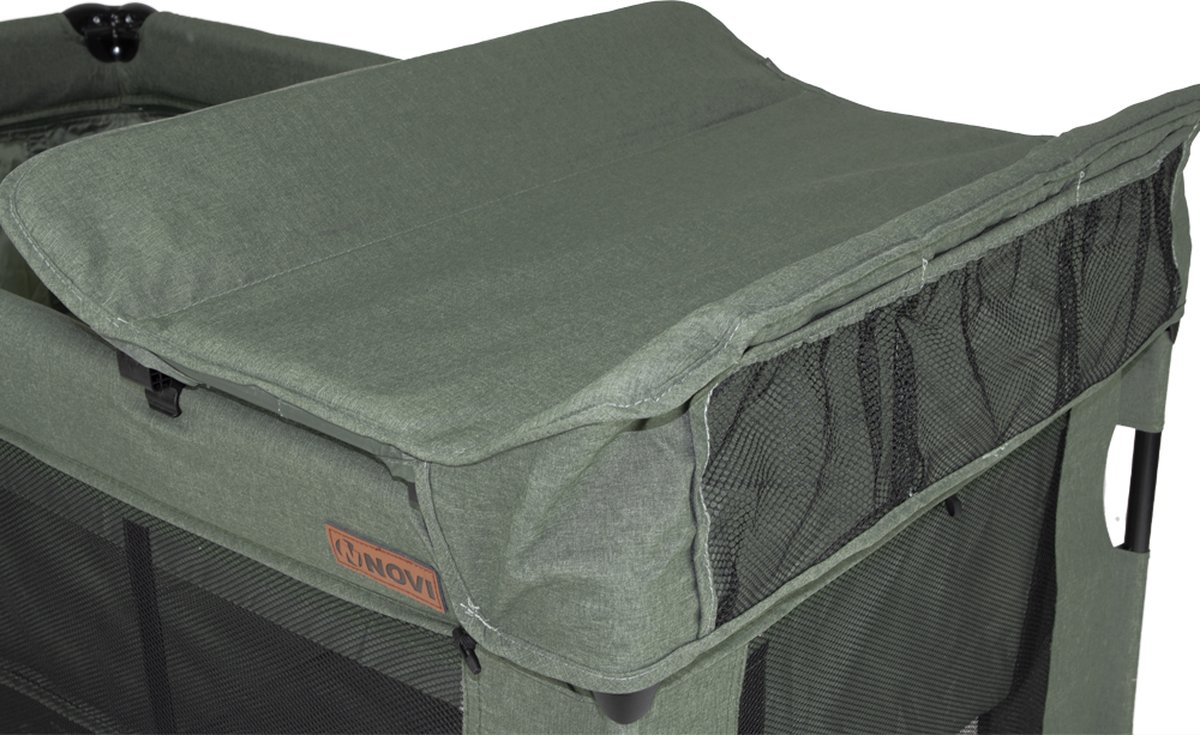 Novi Baby Nora Luxe Campingbed - Groen/Zwart - reisbedje -Inclusief bodemverhoger - Inclusief verschoonblad - Inclusief transporttas thumbnail 2