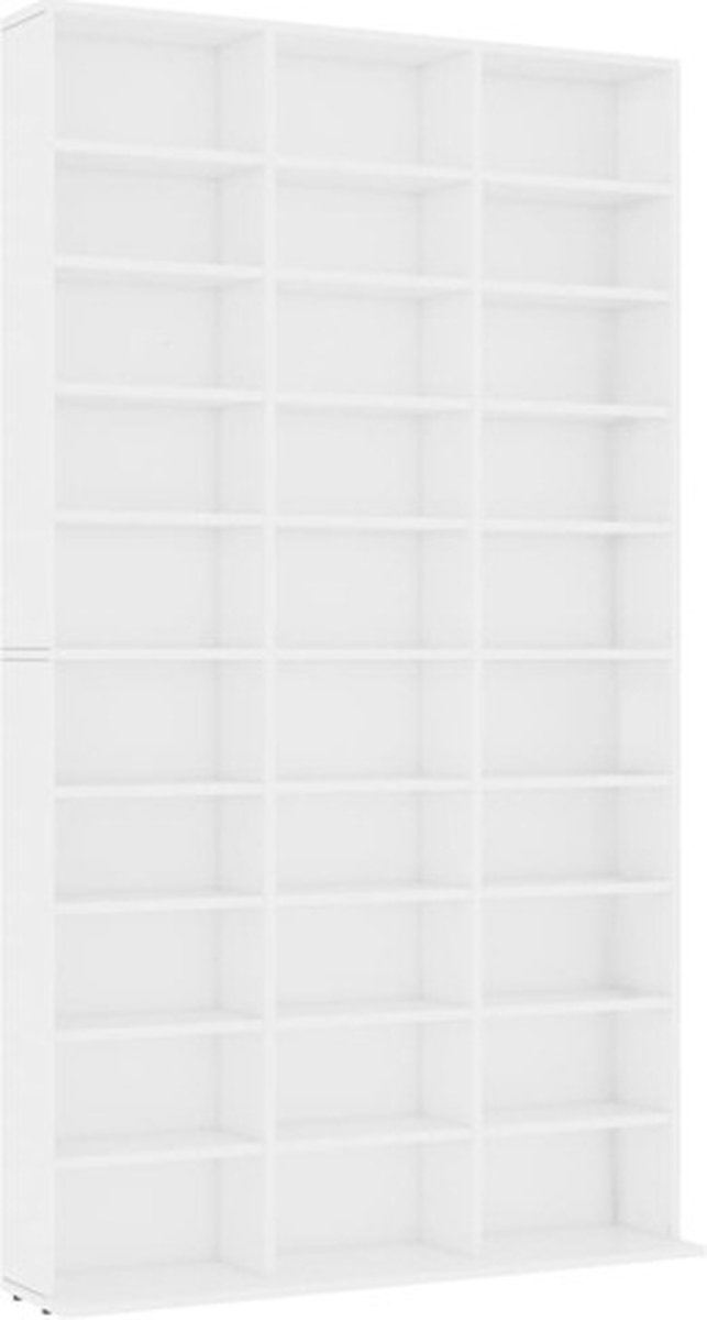 vidaXL - Cd-kast - 102x23x177,5 - cm - bewerkt - hout - wit