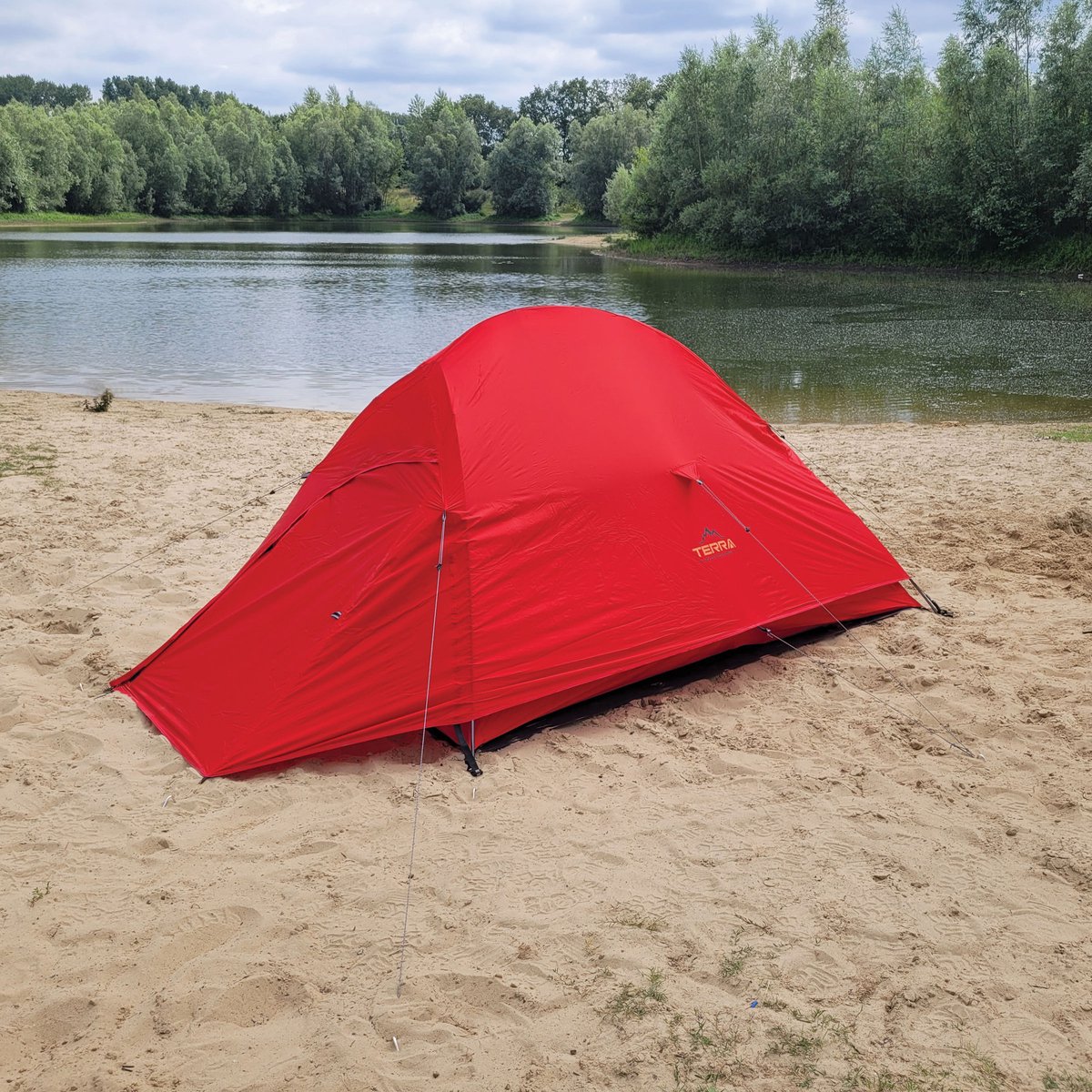 Pop-Up Tent 2 Personen Kunststof Groen 2,45 X 1,45 X 1,... aanbieding