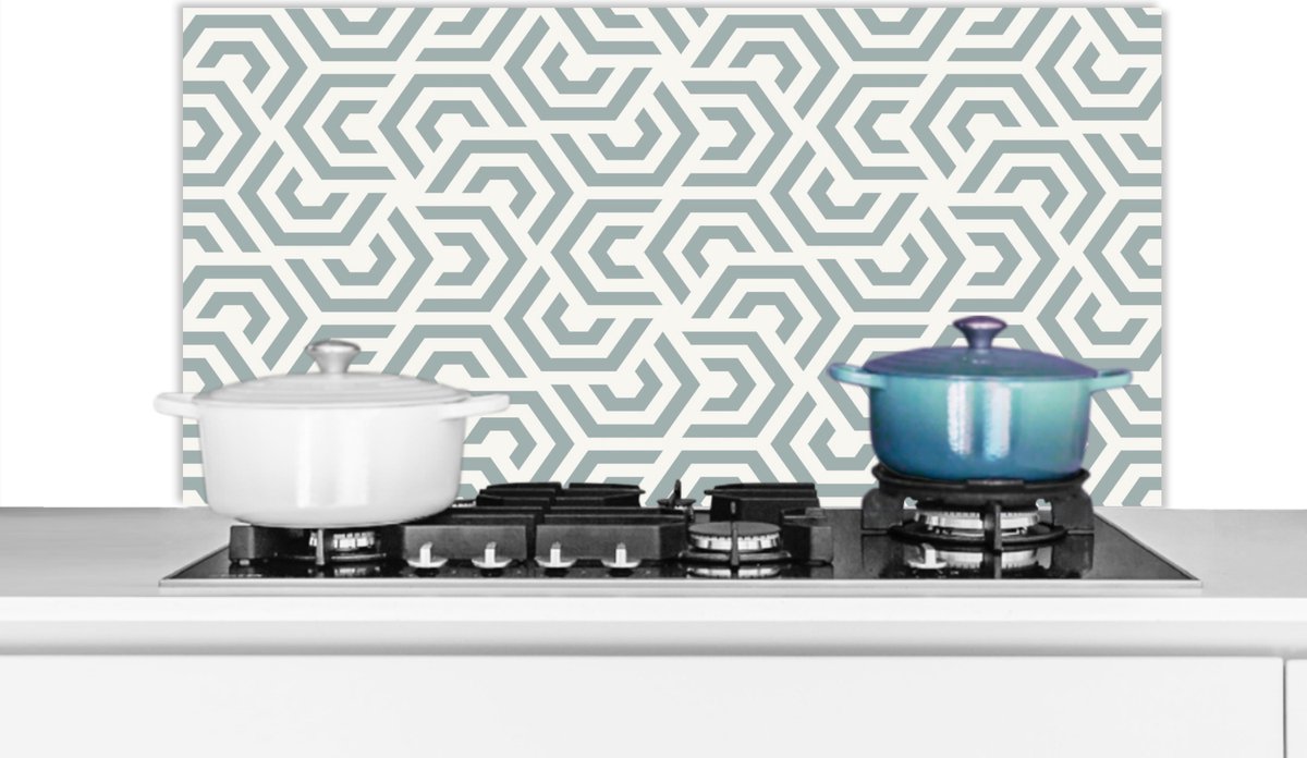Spatscherm - Design - Patronen - Groen - Spatwand - 100x50 cm - Achterwand keuken