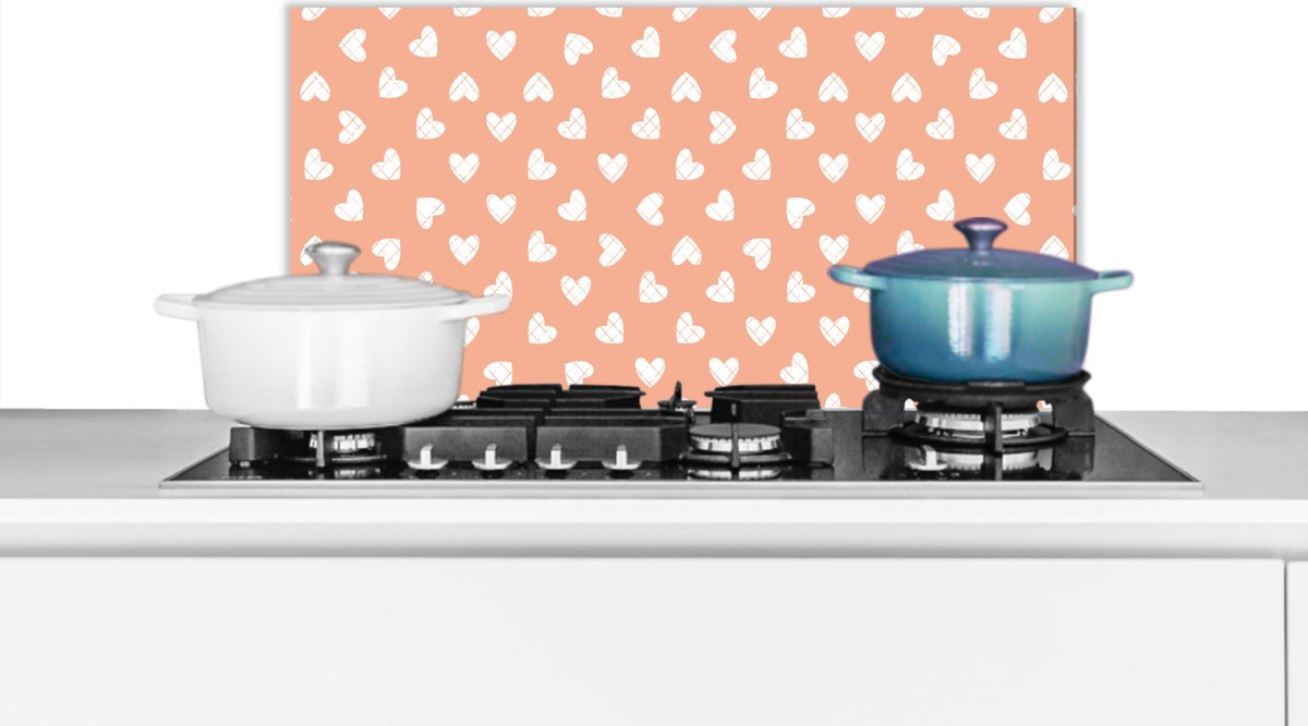 Achterwand keuken - Spatwand - Patronen - Keuken - Design - Figuren - Hart - 70x30 cm - Spatscherm