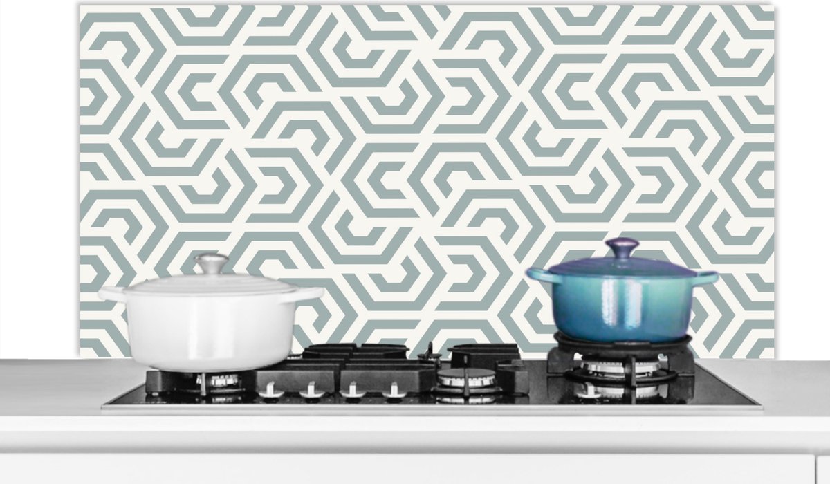 Spatscherm - Design - Patronen - Groen - Spatwand - 120x60 cm - Achterwand keuken