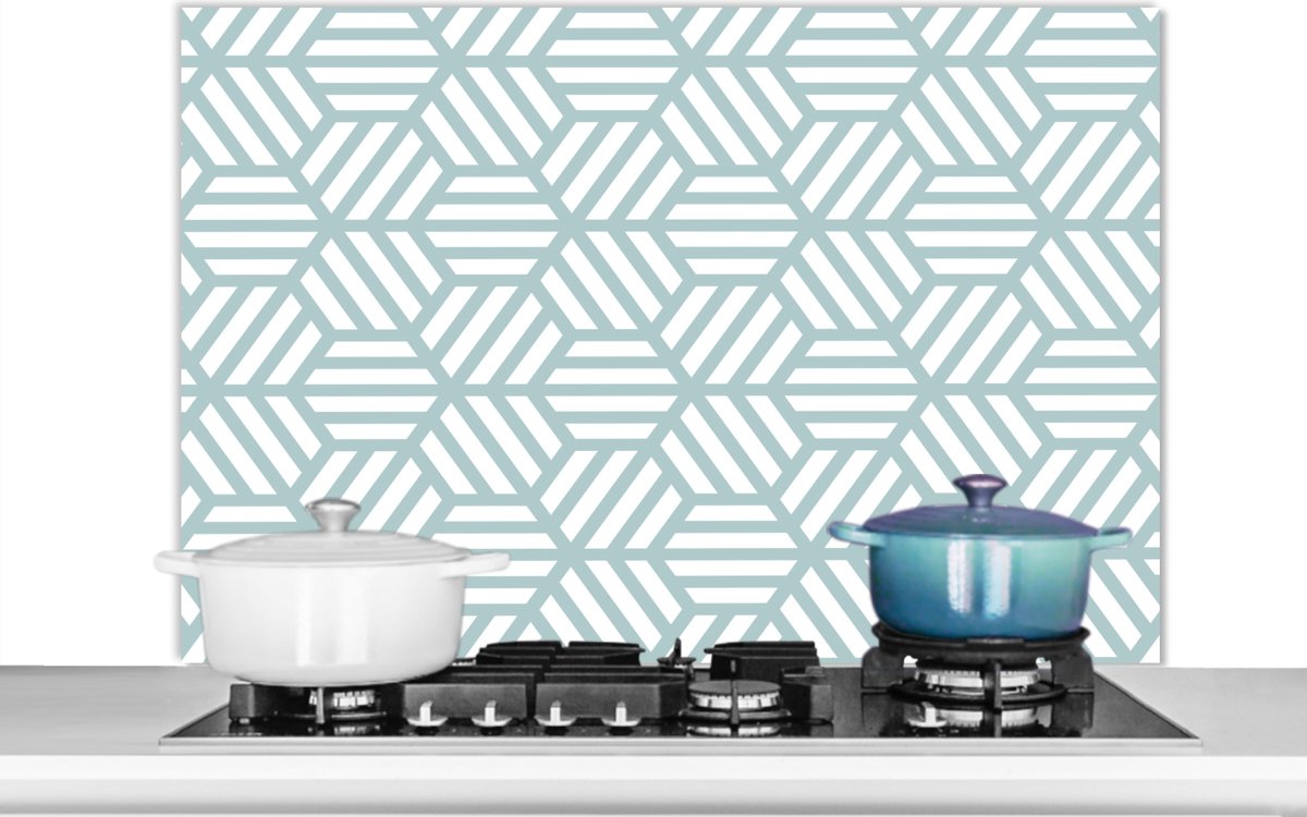 Spatscherm - Design - Groen - Patronen - Keuken - 100x65 cm - Spatwand