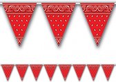 Set van 3x stuks western/wilde westen thema rode zakdoeken vlaggenlijn van 366 cm - Cowboy wilde westen feestversiering