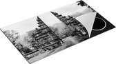 Chefcare Inductie Beschermer Tempel Poort in Bali - Zwart Wit - 90x52 cm - Afdekplaat Inductie - Kookplaat Beschermer - Inductie Mat