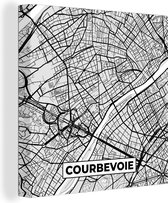 Canvas Schilderij Stadskaart - Frankrijk - Kaart - Courbevoie - Plattegrond - 50x50 cm - Wanddecoratie