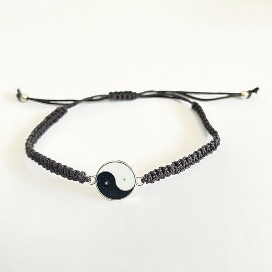 Wellness-House | Koordarmband Yin Yang | Yin Yang | Unisex Armband | Grote Polsmaat | Kleine Polsmaat | Zen Sieraad | Cadeautje | Balans | In Maat Verstelbaar