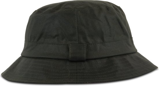 MGO Wax Wester - Bucket Hat - regenhoed - vissershoedje - zonnehoed - Olijfgroen - Maat XL