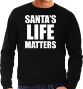 Santas life matters Kerst sweater / Kerst trui zwart voor heren - Kerstkleding / Christmas outfit XL