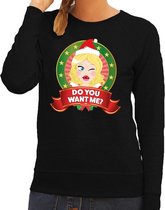 Foute kersttrui / sweater - zwart - Do You Want Me voor dames XL
