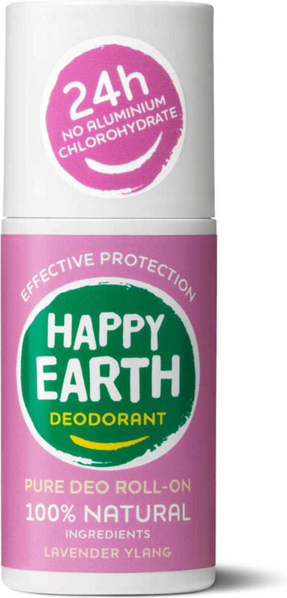 Goedkoopste Happy Earth 100 Natuurlijke Deodorant Roll-On Lavender Ylang 75 ml