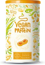 Vegan Protein - Pindakaas - Plantaardige proteinen van gekiemde rijst, erwten, lijnzaad, amaranth, zonnebloempitten, pompoenzaad - 600g poeder met natuurlijke pinda-smaak