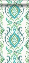 ESTAhome behangpapier barokprint groen - 148647 - 53 cm x 10,05 m