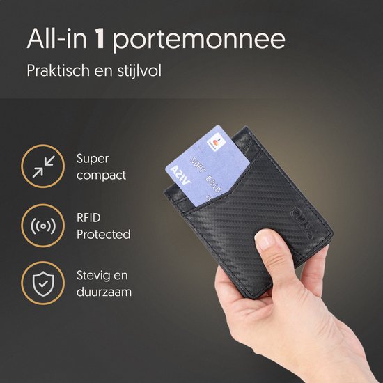 YESIIW Portmonee Slim pop up kaartenetui voor heren, compact en ruim, 7