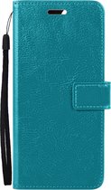 Hoesje Geschikt voor OPPO A16 Hoes Bookcase Flipcase Book Cover - Hoes Geschikt voor OPPO A16 Hoesje Book Case - Turquoise