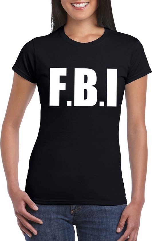 Foto: Politie fbi tekst t shirt zwart dames m