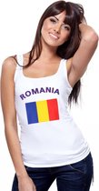 Witte dames tanktop met vlag van Roemenie Xl