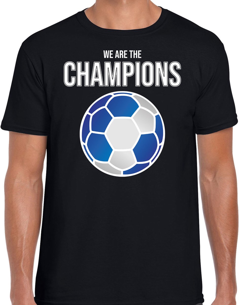Schotland EK/ WK supporter t-shirt - we are the champions met Schotse voetbal - zwart - heren - kleding / shirt S