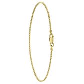 Lucardi Dames Armband popcorn - Echt Zilver - Armband - Cadeau voor vrouwen - 19 cm - Goudkleurig
