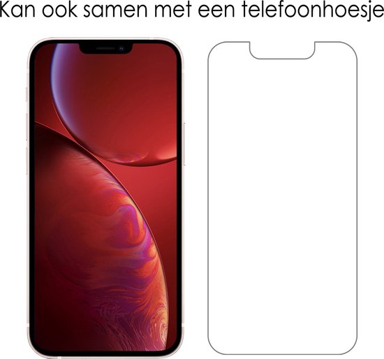 Coque en Siliconen pour iPhone 13 Mini avec 2x protecteurs d'écran - Wit