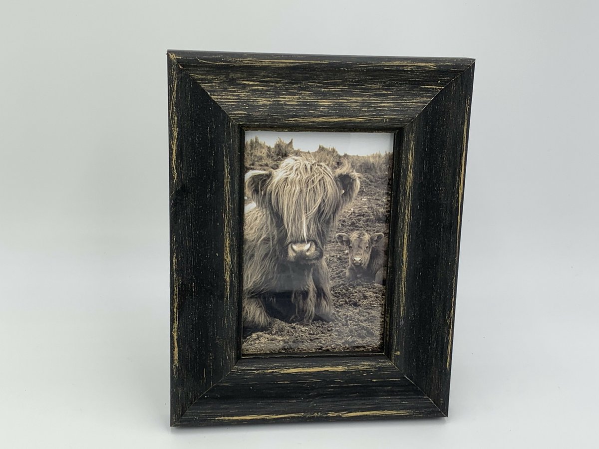 Home Sweet Home Fotolijst antiek zwart Schotse Hooglander maat M 21,5 x 17 cm | 121266 | Home Sweet Home | Stoer & Sober Landelijke Woonstijl