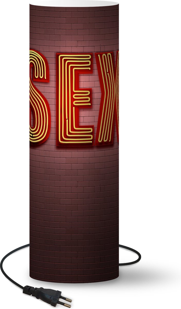 Lamp - Nachtlampje - Tafellamp slaapkamer - Neon bord met het woord sex - 50 cm hoog - Ø15.9 cm - Inclusief LED lamp