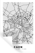 Stickers Stickers muraux - France - Carte - Carte - Caen - Plan de la ville - 40x60 cm - Film adhésif