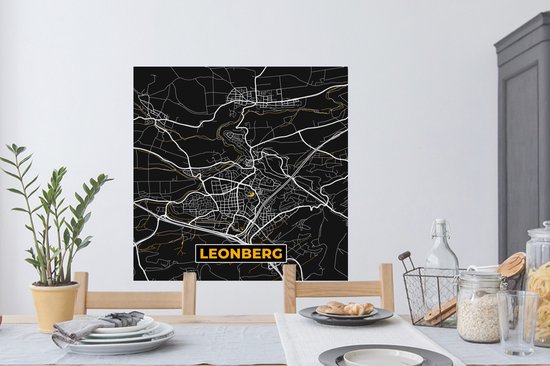 Stickers muraux - Or - Allemagne - Carte - Or - Plan de la ville - Carte - Leonberg - 100x100 cm - Feuille adhésive XXL