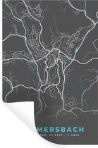 Muurstickers - Sticker Folie - Gummersbach – Stadskaart – Blauw – Plattegrond – Stadskaart – Kaart - Duitsland - 80x120 cm - Plakfolie - Muurstickers Kinderkamer - Zelfklevend Behang - Zelfklevend behangpapier - Stickerfolie