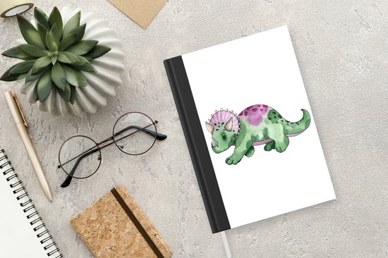 Carnet - Cahier d'écriture - Dinosaurus - Vert - Chambre d'enfant - Garçons - Filles - Enfants - Petit carnet - Format A5 - Bloc-notes