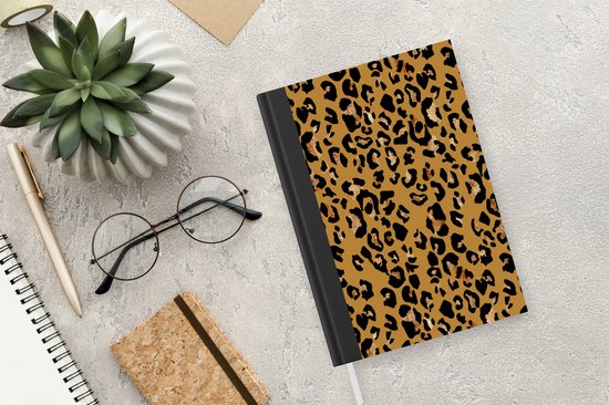 Carnet - Carnet d'écriture - Imprimé panthère - Motifs - Jaune - Carnet - Format A5 - Bloc-notes