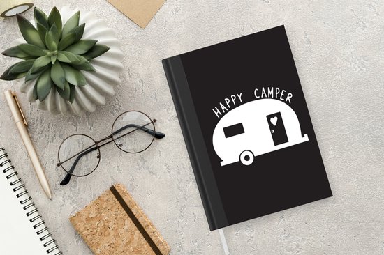 Carnet - Cahier d'écriture - Citations - Happy camper - Proverbes - Carnet - Format A5 - Bloc-notes