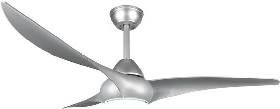 LED Plafondlamp met Ventilator - Plafondventilator - Torna Alasin - 20W - Aanpasbare Kleur - Afstandsbediening - Dimbaar - Rond - Mat Titaan - Kunststof
