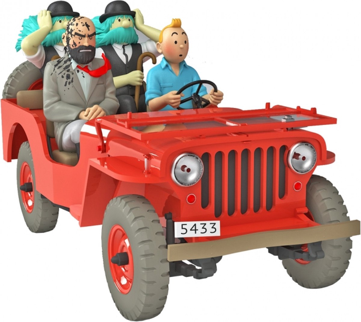 Kuifje Moulinsart Auto 1/24 - De rode woestijn Jeep Willys -  Tintin Bobbie Jansen en Janssen #47