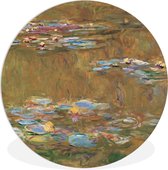 WallCircle - Wandcirkel ⌀ 90 - Waterlelies - Claude Monet - Ronde schilderijen woonkamer - Wandbord rond - Muurdecoratie cirkel - Kamer decoratie binnen - Wanddecoratie muurcirkel - Woonaccessoires