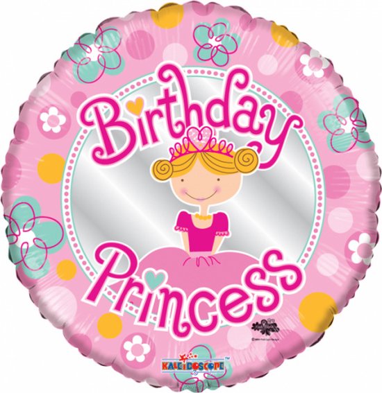 folieballon Happy Birthday Princess meisjes 46 cm roze