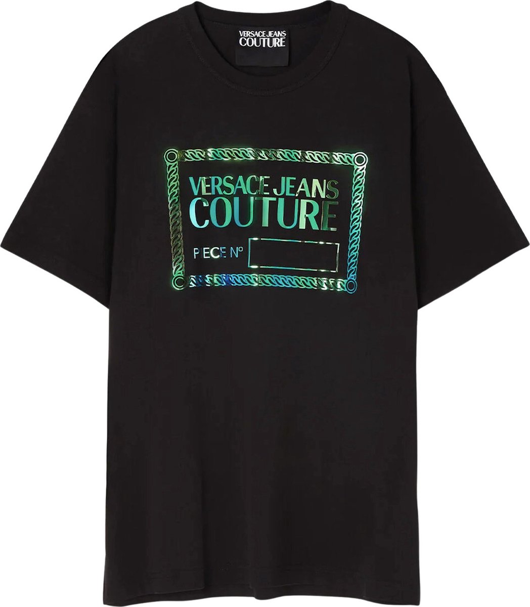 Versace Jeans Couture Heren Piece Number Logo T-Shirt Zwart maat XL