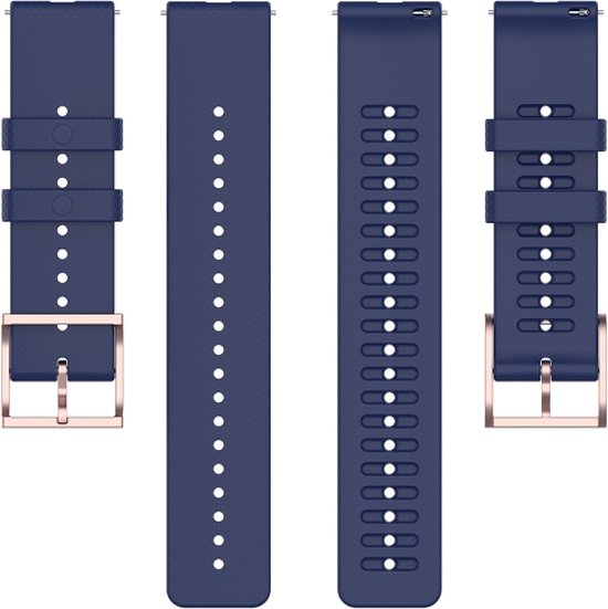 Siliconen bandje - geschikt voor Huawei Watch GT / GT Runner / GT2 46 mm / GT 2E / GT 3 46 mm / GT 3 Pro 46 mm / GT 4 46 mm / Watch 3 / Watch 3 Pro / Watch 4 / Watch 4 Pro - donkerblauw