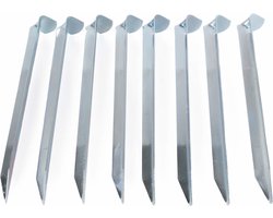 Benson Grondpen/tentharing - 8x - zilver - staal - 17 cm - Rotspen - Spijkerharing