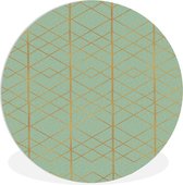 WallCircle - Wandcirkel ⌀ 60 - Goud - Lijn - Patronen - Ronde schilderijen woonkamer - Wandbord rond - Muurdecoratie cirkel - Kamer decoratie binnen - Wanddecoratie muurcirkel - Woonaccessoires
