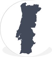 WallCircle - Wandcirkel ⌀ 90 - Illustratie van Portugal in een donkere kleur - Ronde schilderijen woonkamer - Wandbord rond - Muurdecoratie cirkel - Kamer decoratie binnen - Wanddecoratie muurcirkel - Woonaccessoires