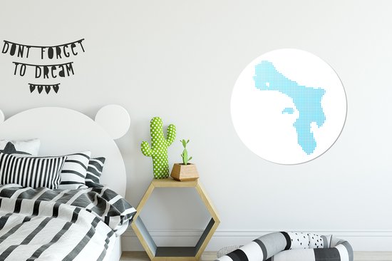Illustration de points bleus en forme d'assiette plastique Bonaire Wall Circle ⌀ 60 cm - tirage photo sur cercle mural / cercle vivant (décoration murale)