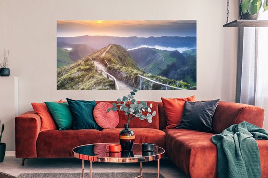 Affiche Montagnes - Soleil - Nature - 160x80 cm