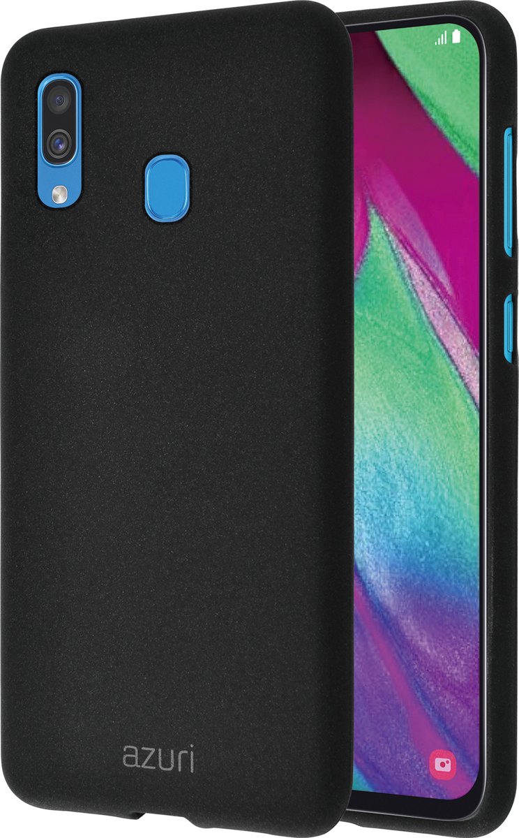 Azuri flexibel hoesje met zandtextuur voor Samsung Galaxy A40 - Zwart