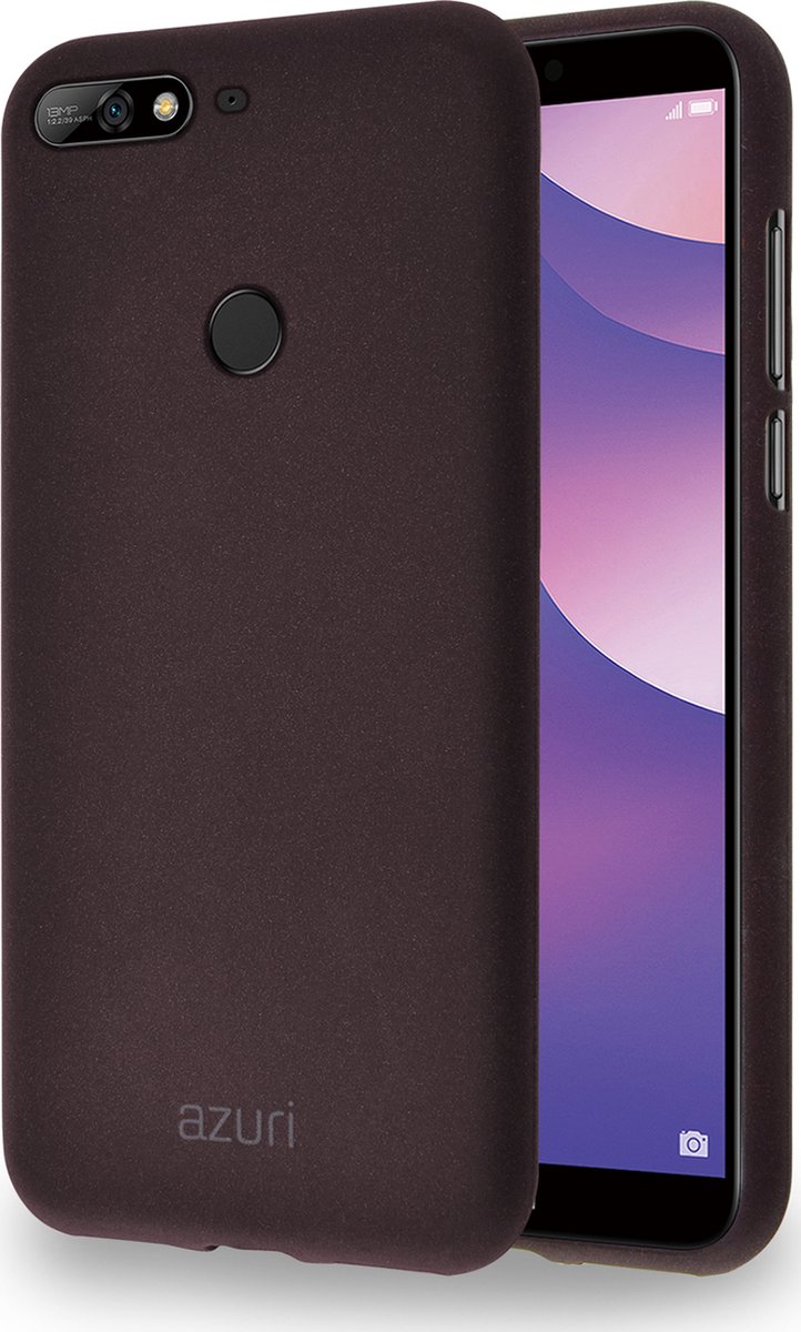 Azuri flexible cover met zandtextuur - bruin - for Huawei Y7 (2018)