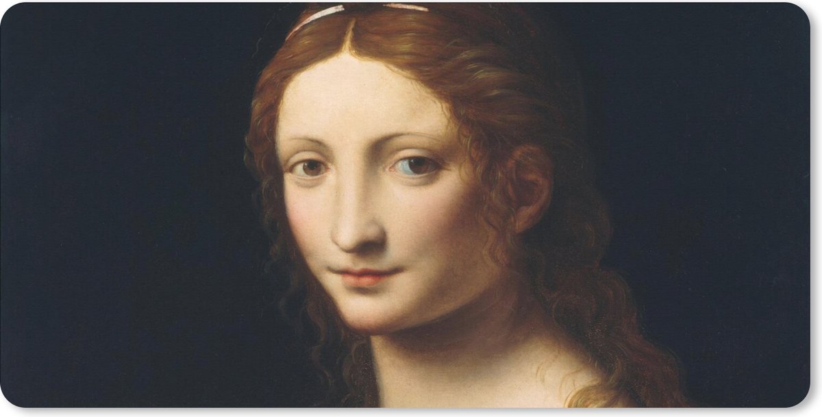 Muismat XXL 100x50 cm - Bureau onderlegger - Bureau mat Maria Magdalena - Leonardo da Vinci - Bureaumat - Gaming mousepad xl - Bureaulegger groot - Computer deskmat