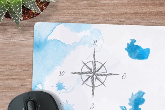 Tapis de souris XXL - Sous-main - Tapis de bureau - Aquarelle - Carte - Europe - 120x80 cm - Tapis de souris XXL